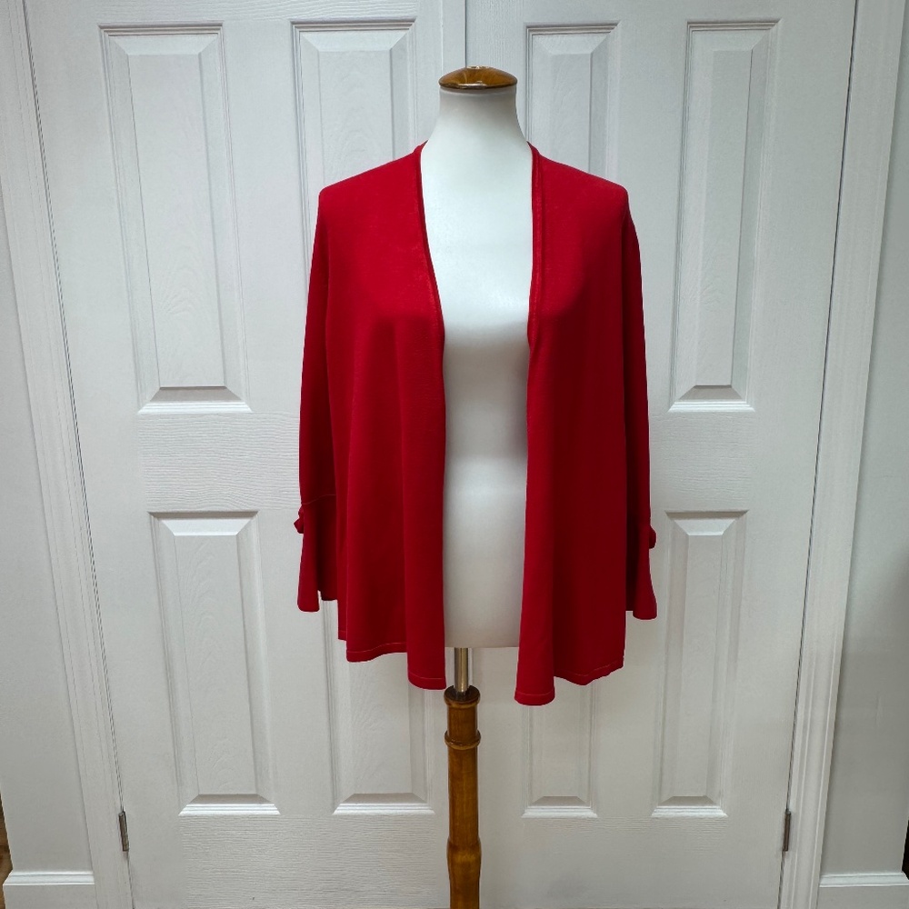 Alfani Women's Red Open Front Cardigan Sweater - Size M
